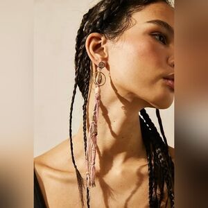Free People, Bridge Dangle Earrings, Pink & Gold- $38